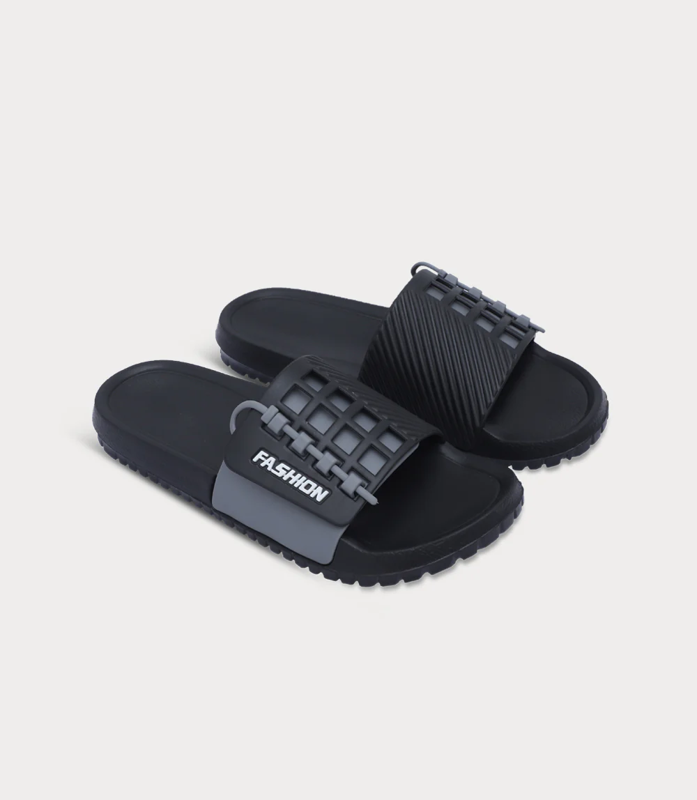 Men Casual Slipper-BLACK - Image 2