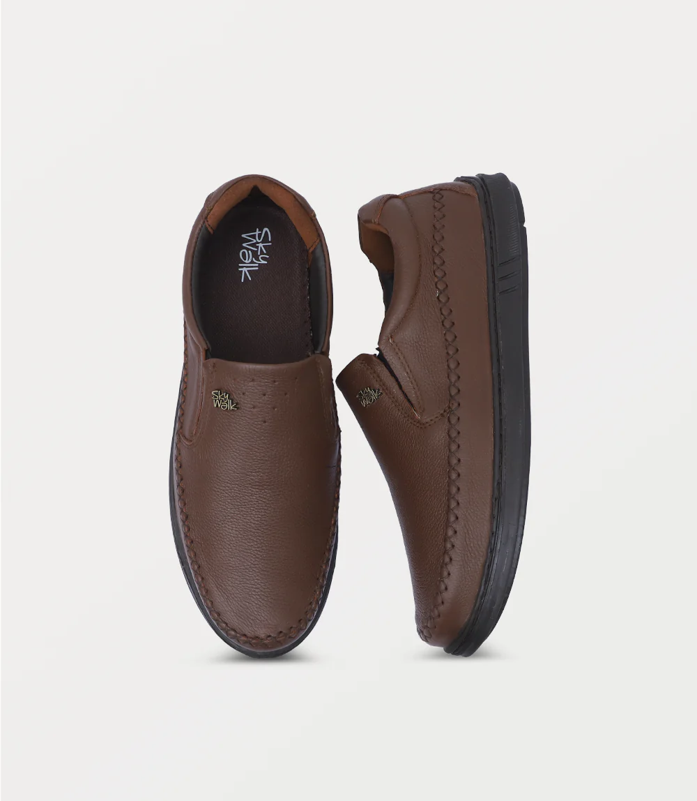 Men Slip On-BROWN - Image 4