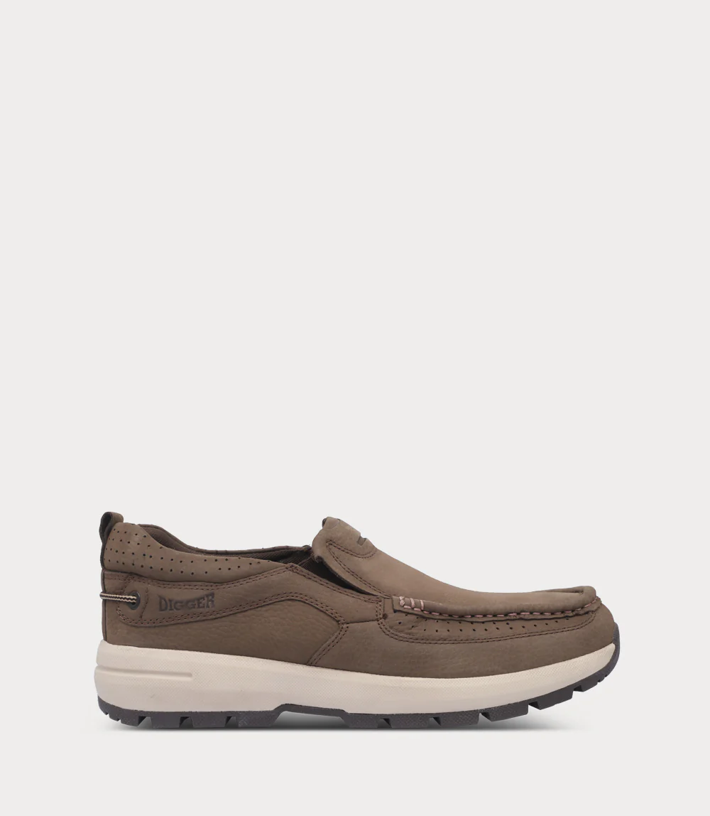 Men Slip On-BROWN