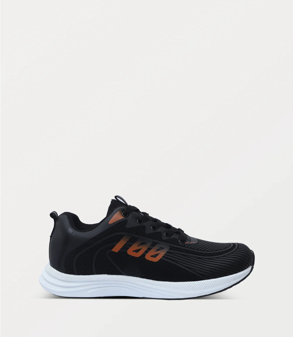 Men Sneakers-BLACK ORNG