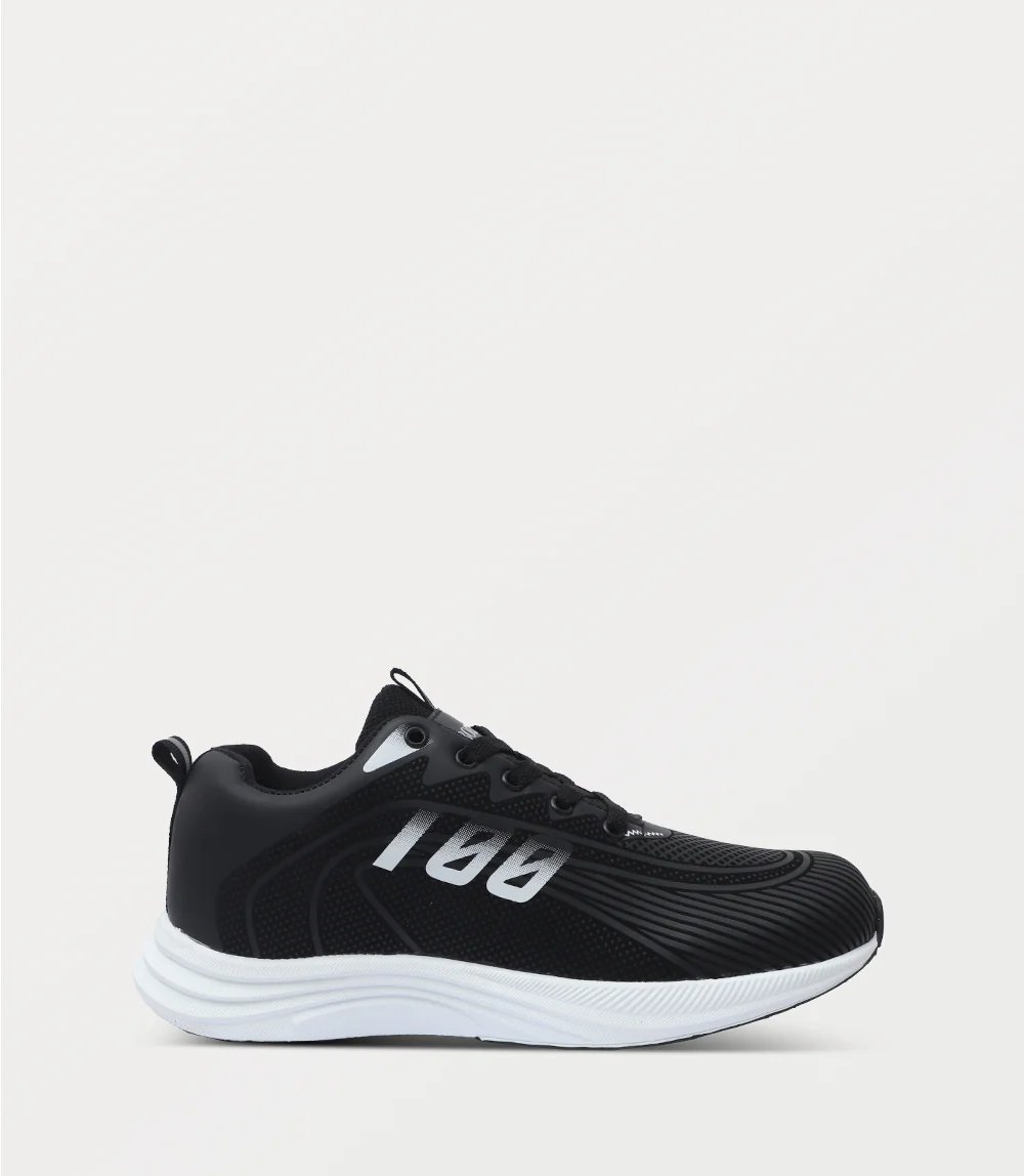 Men Sneakers-BLACK WHITE