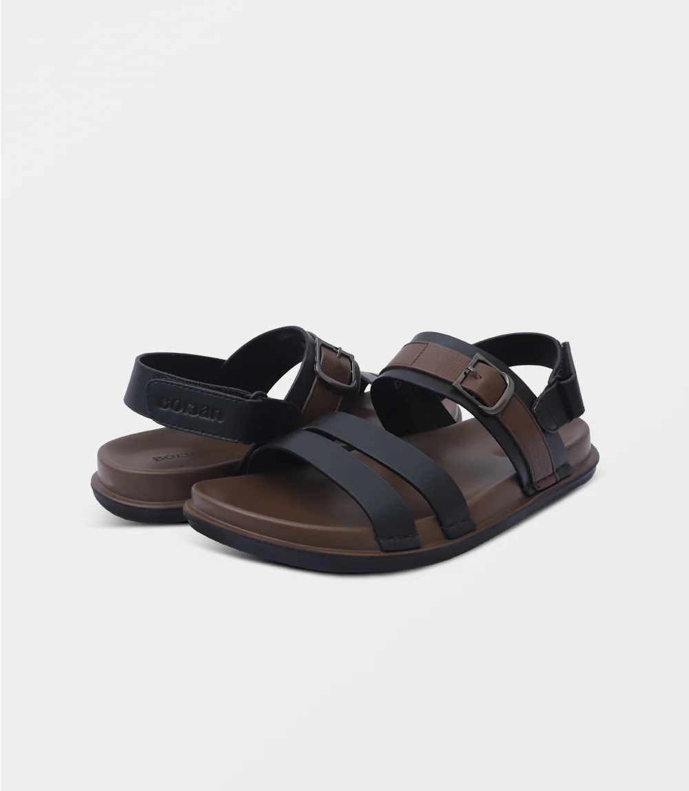 Men Sandal-BLACK/BRN - Image 3