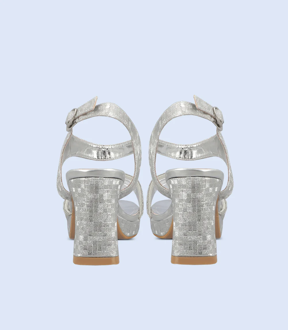 Women Sandal Heels-SILVER - Image 3