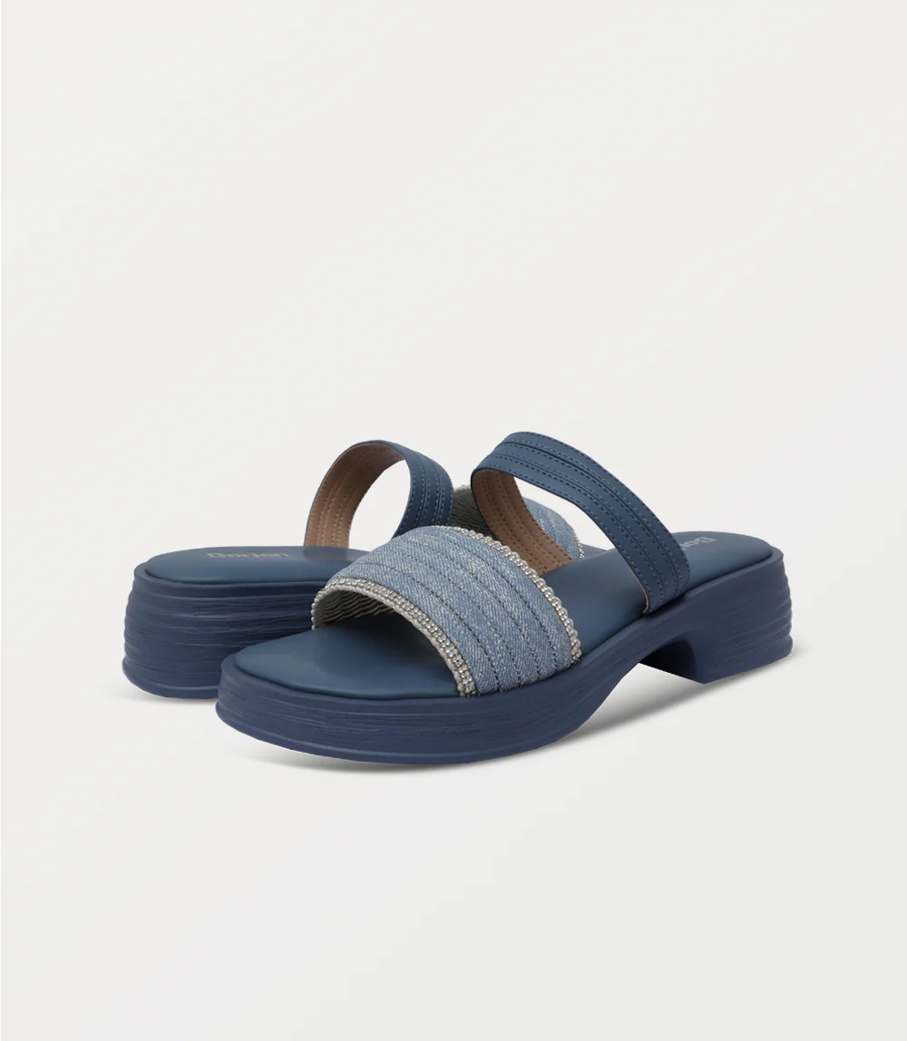 Women Platform Slipper-DENIM BLUE - Image 3