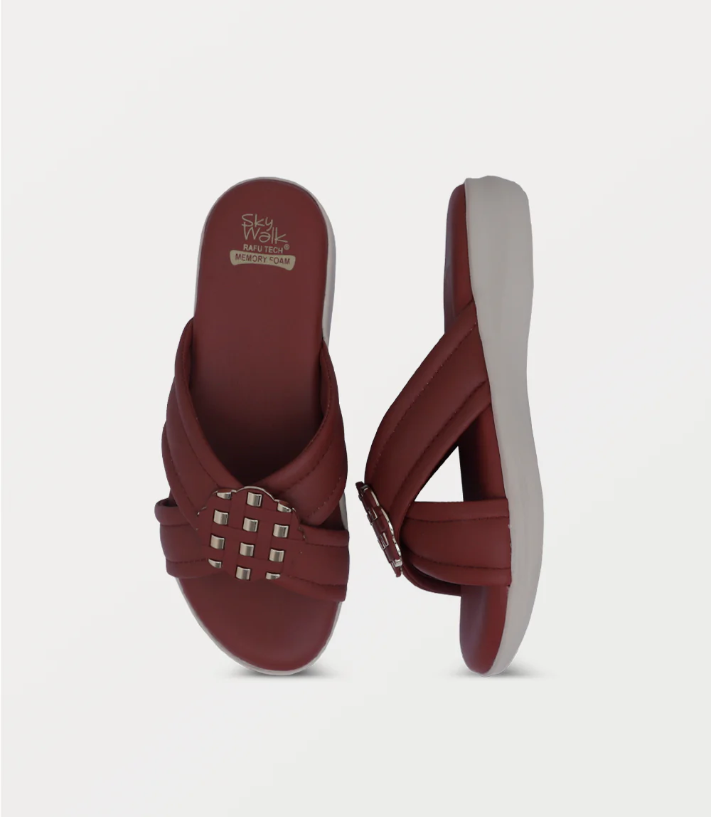 Women Comfort Slipper-MAROON - Image 4