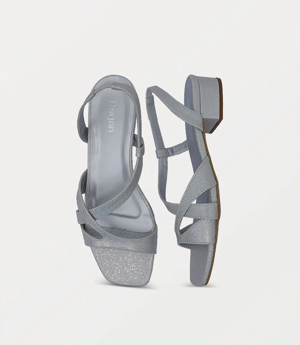 Women Sandal Heels-SILVER - Image 4