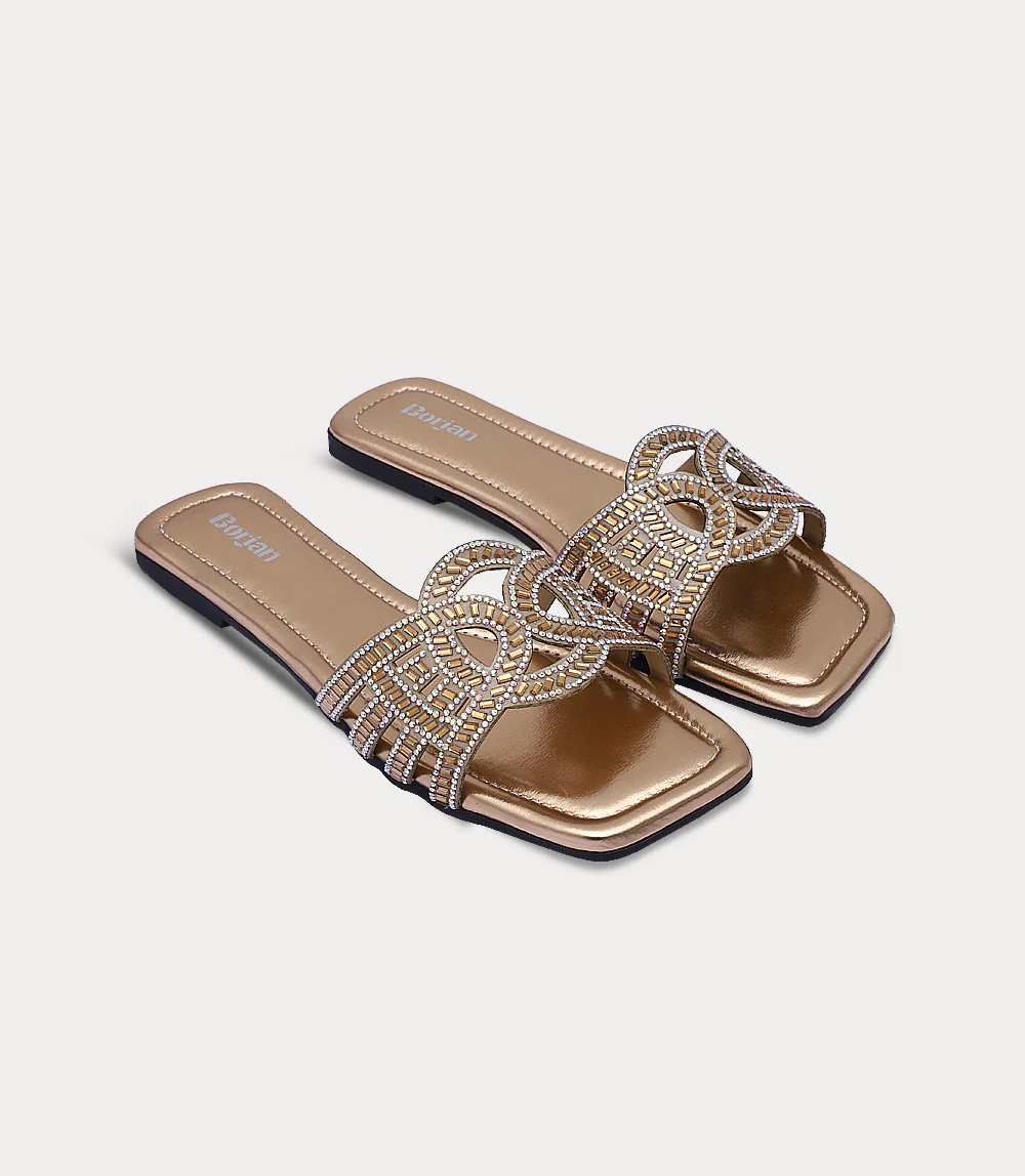 Women Flat Slipper-CHAMPAGNE - Image 2