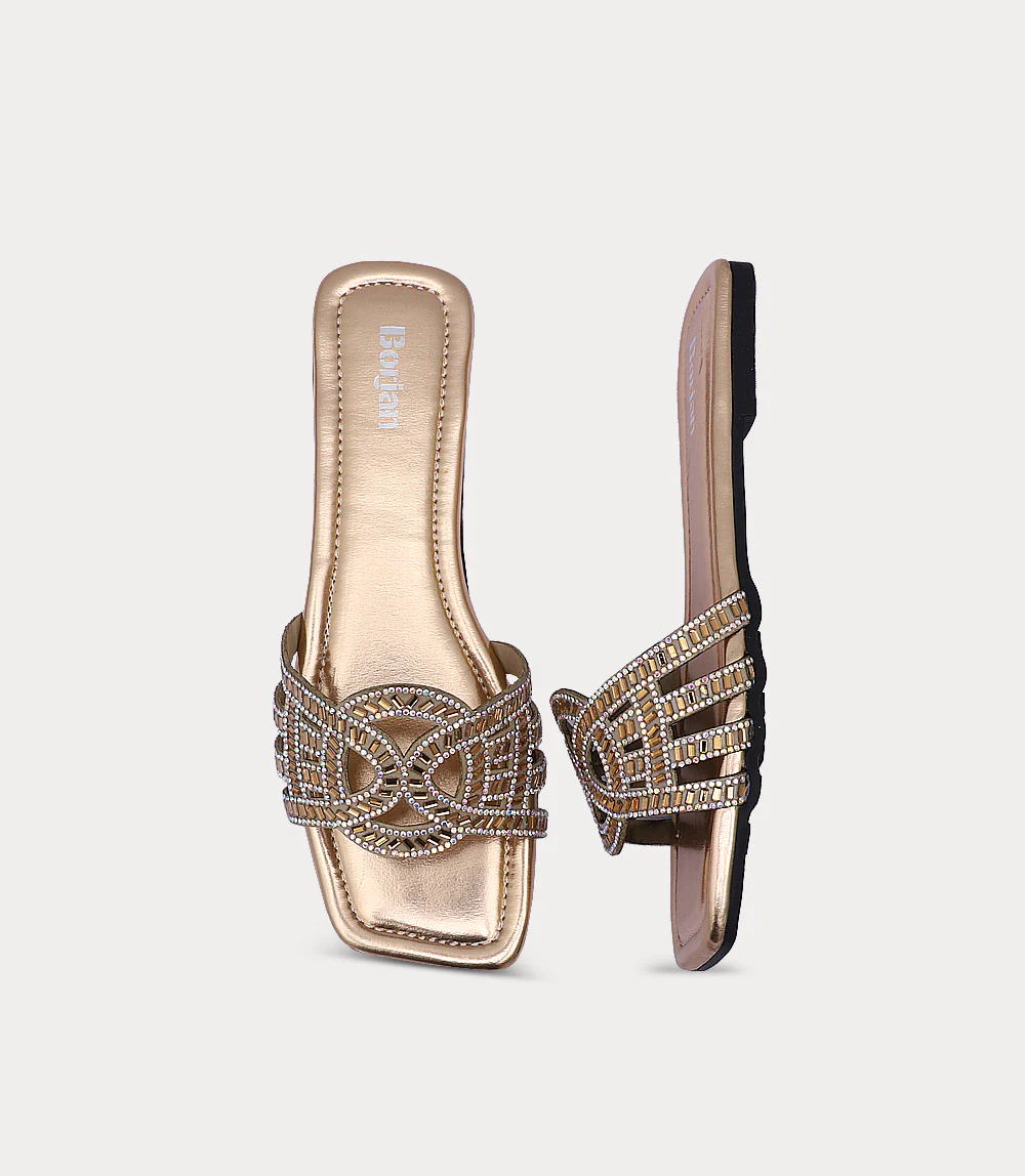 Women Flat Slipper-CHAMPAGNE - Image 4