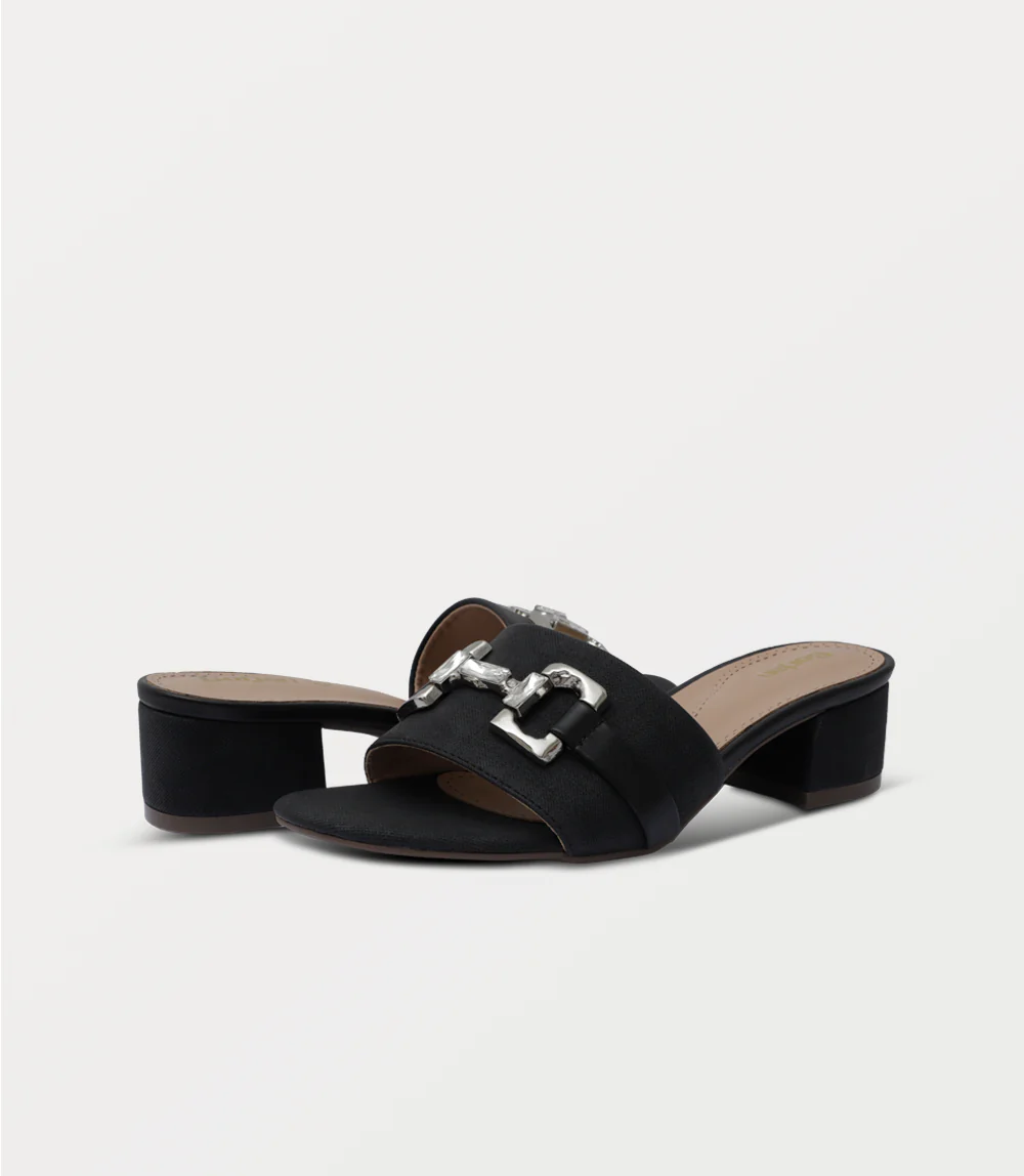 Women Slipper Heels-DENIMBLACK - Image 3