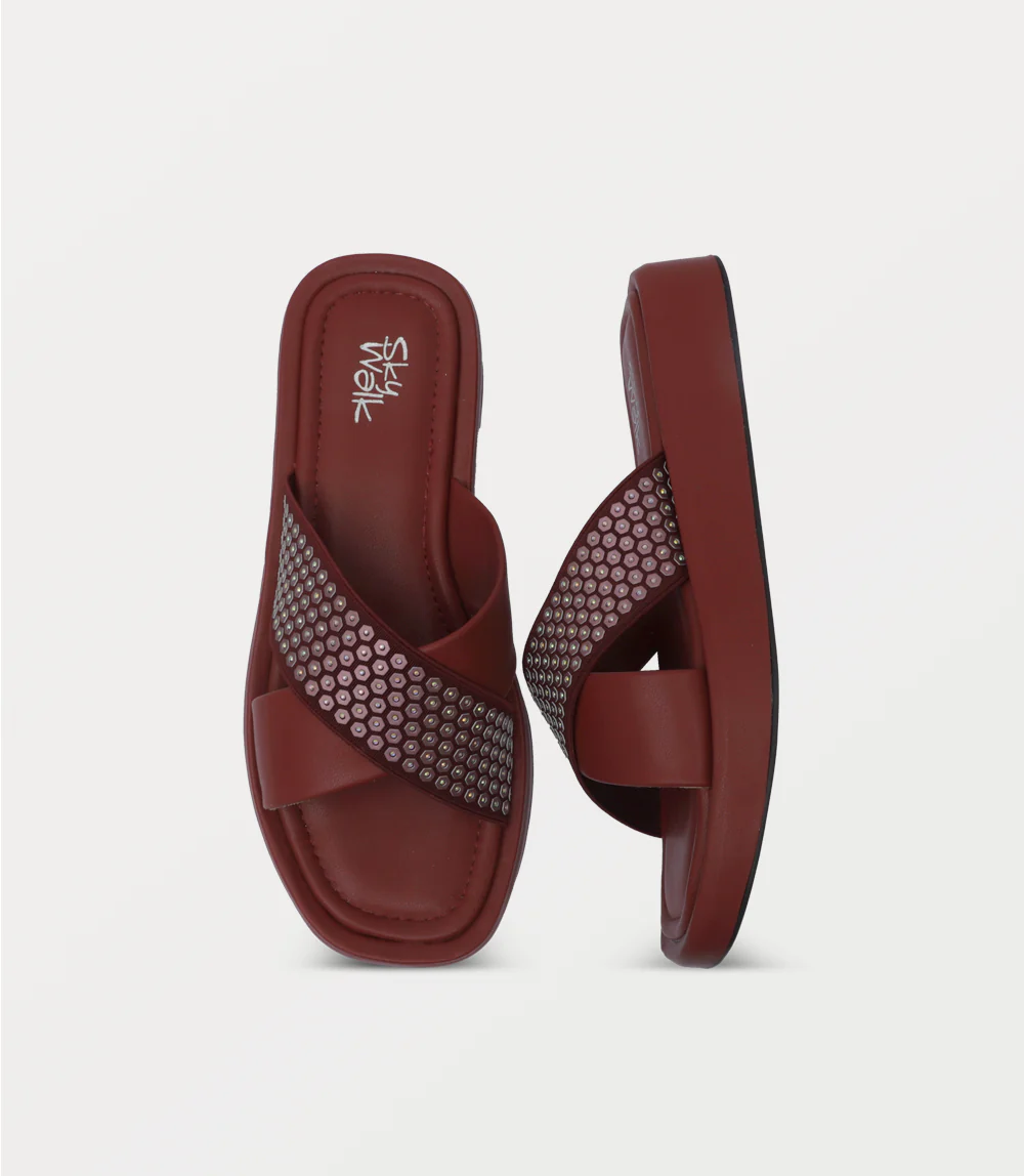 Women Comfort Slipper-MAROON - Image 4