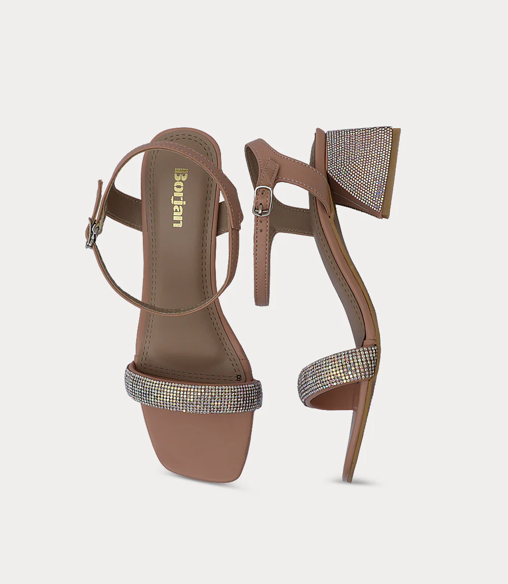 Women Sandal Heels-PEACH - Image 4