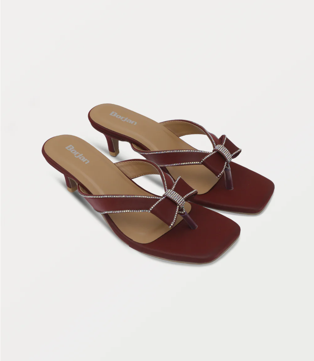 Women Chappal Heels-MAROON - Image 2