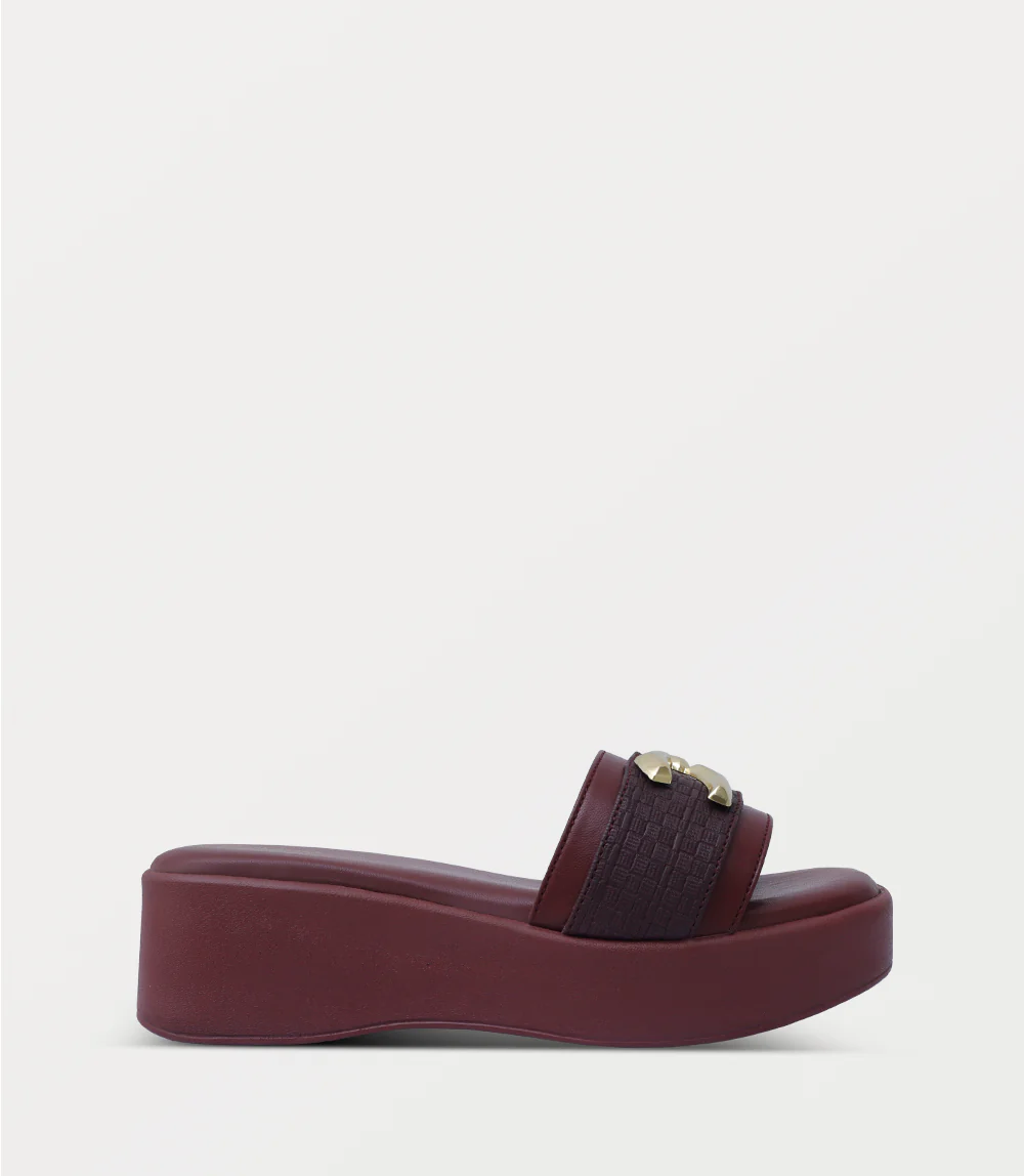 Women Platform Slipper-MAROON