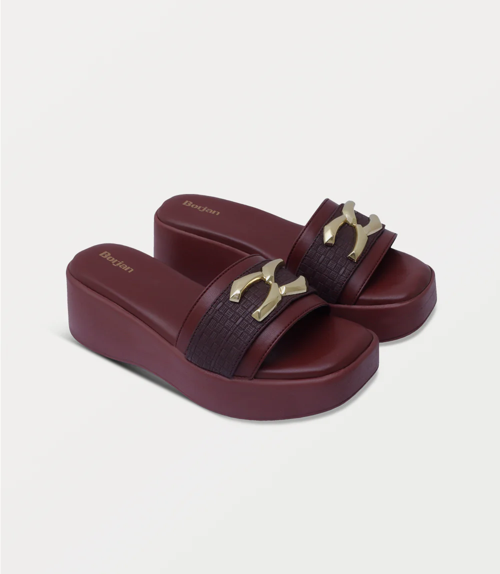 Women Platform Slipper-MAROON - Image 2