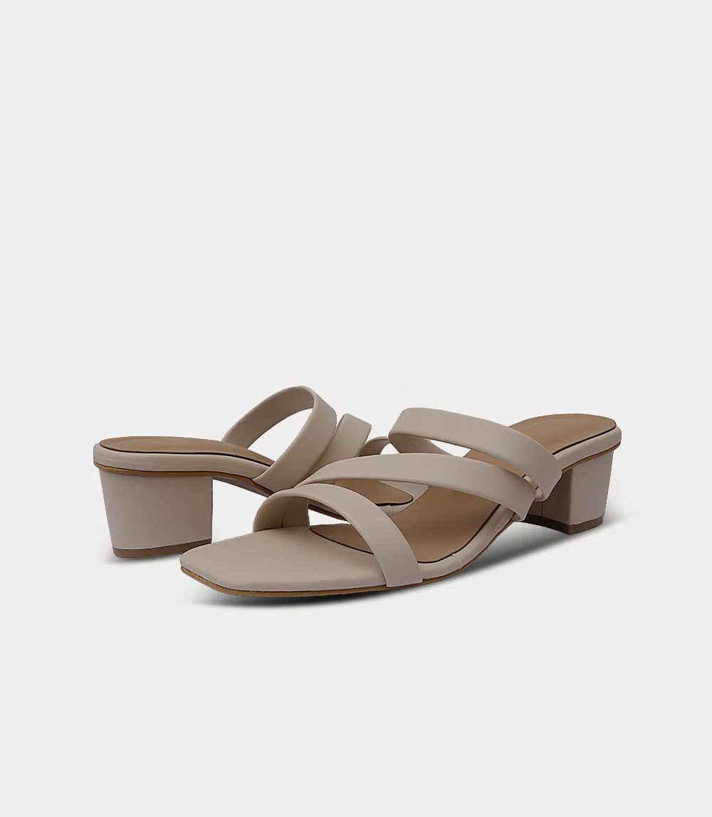 Women Slipper Heels-OFF WHITE - Image 3