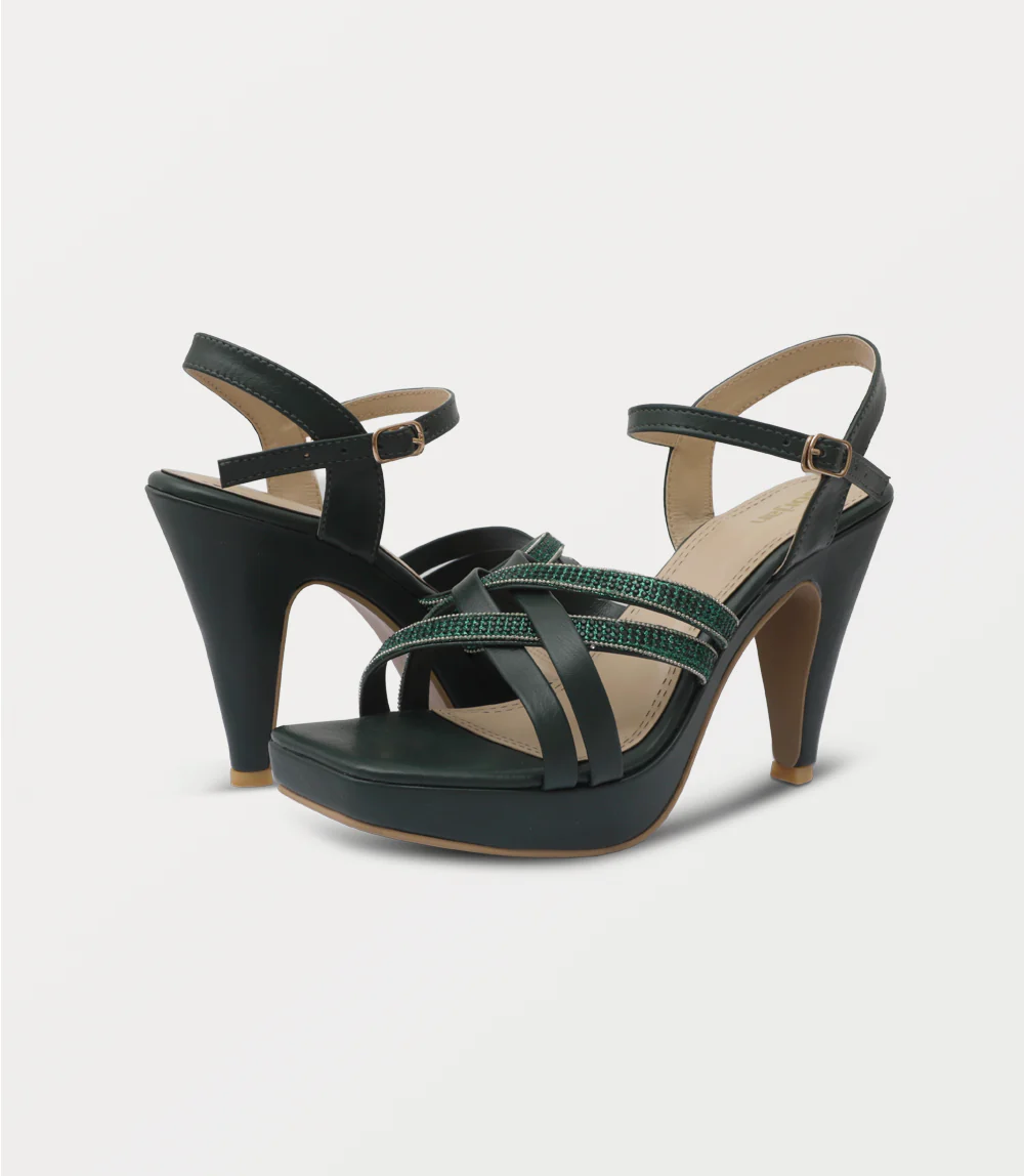 Women Sandal Heels-GREEN - Image 3