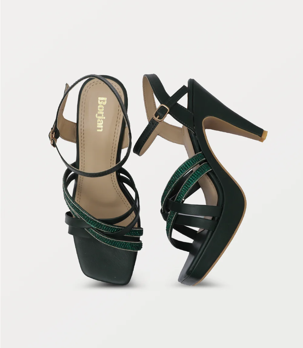 Women Sandal Heels-GREEN - Image 4
