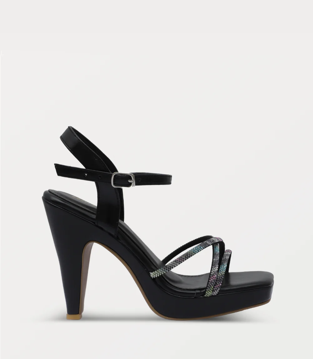 Women Sandal Heels-BLACK