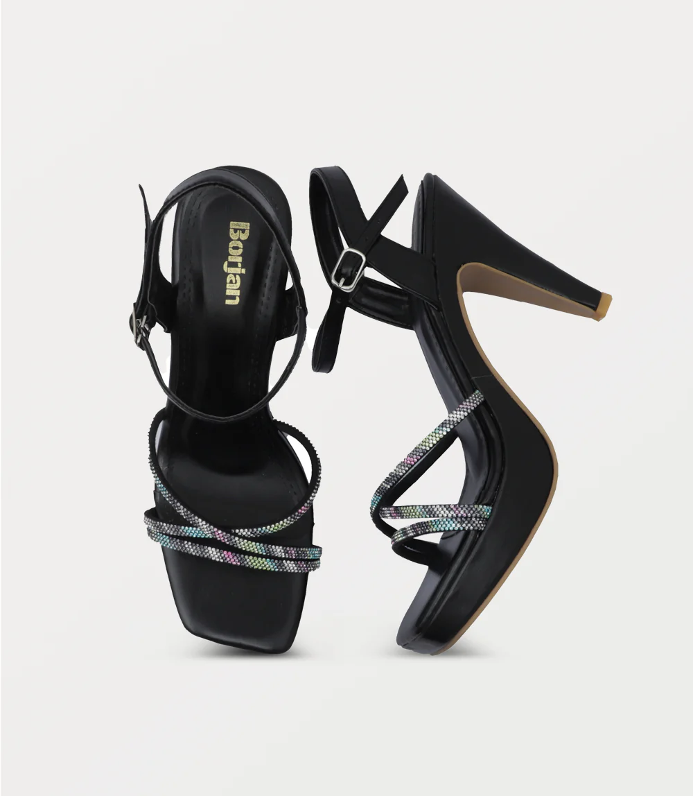 Women Sandal Heels-BLACK - Image 4