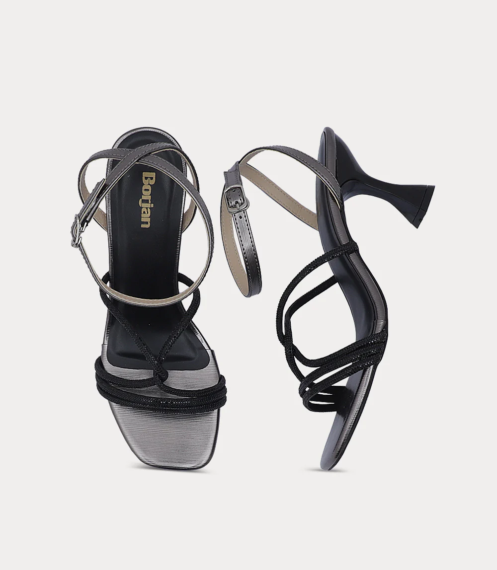 Women Sandal Heels-BLACK - Image 4