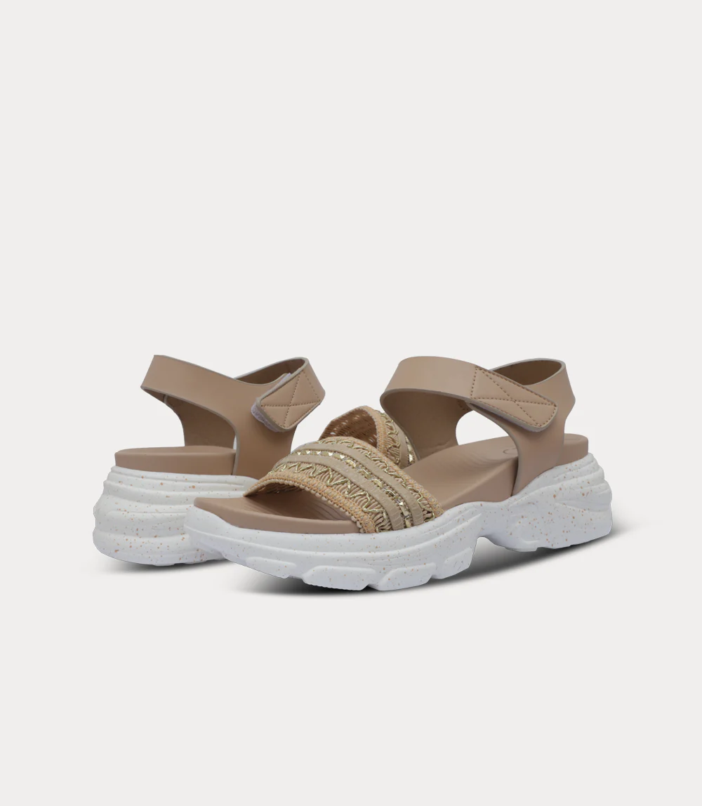 Women Platform Sandal-BEIGE - Image 3