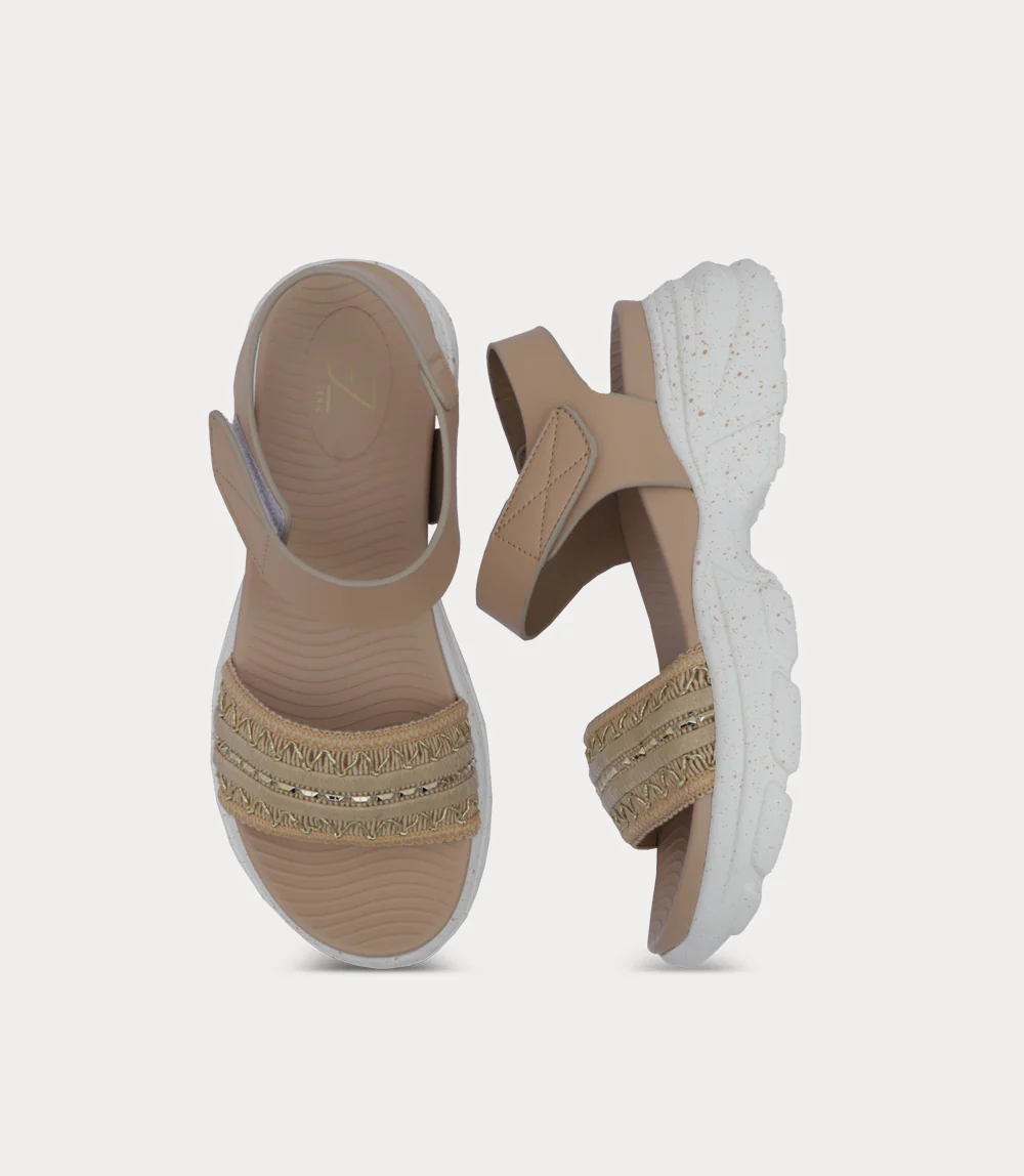 Women Platform Sandal-BEIGE - Image 4