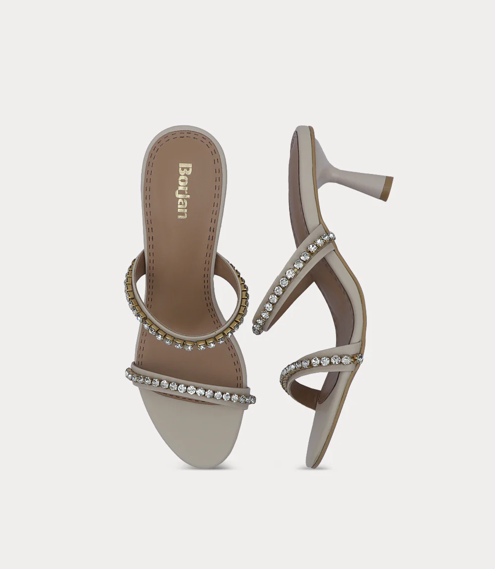 Women Slipper Heels-IVORY - Image 4