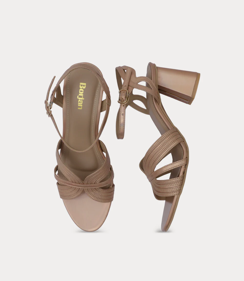 Women Sandal Heels-BEIGE - Image 4