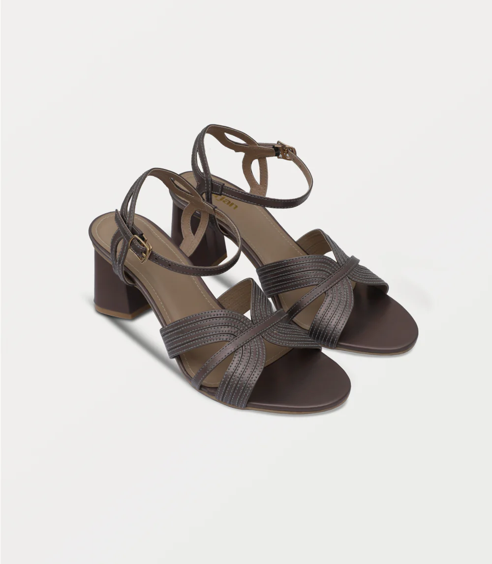 Women Sandal Heels-PEWTER - Image 2