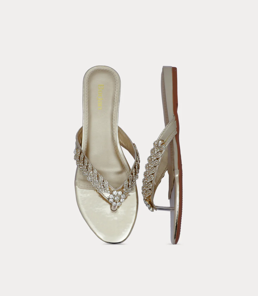 Women Chappal-GOLDEN - Image 4
