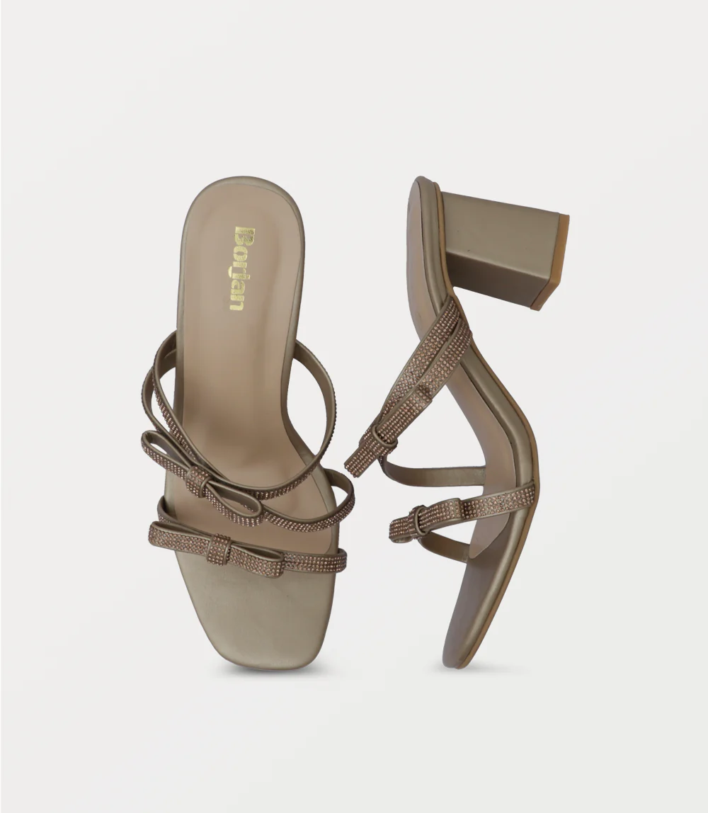 Women Slipper Heels-GOLDEN - Image 4