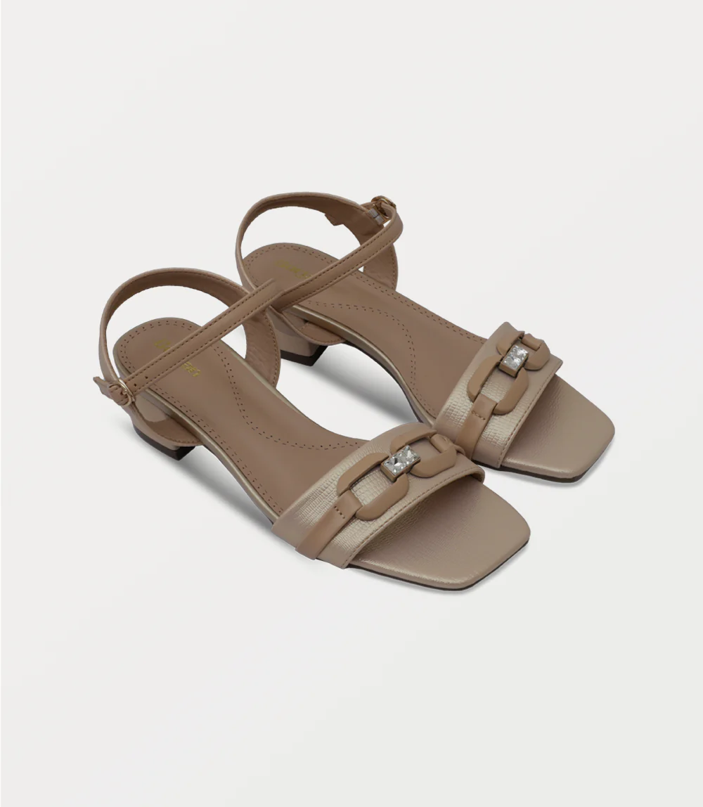 Women Sandal Heels-BEIGE - Image 2