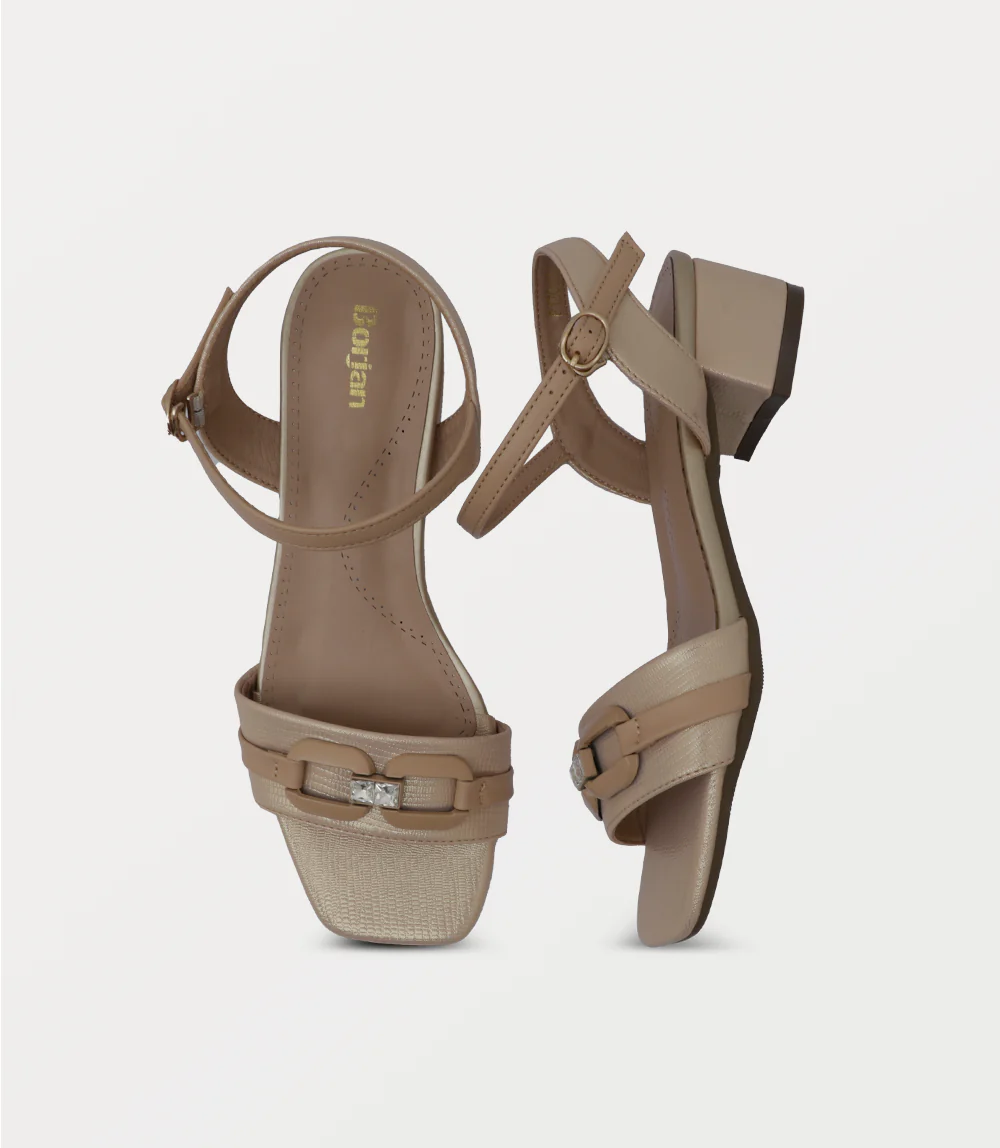 Women Sandal Heels-BEIGE - Image 4
