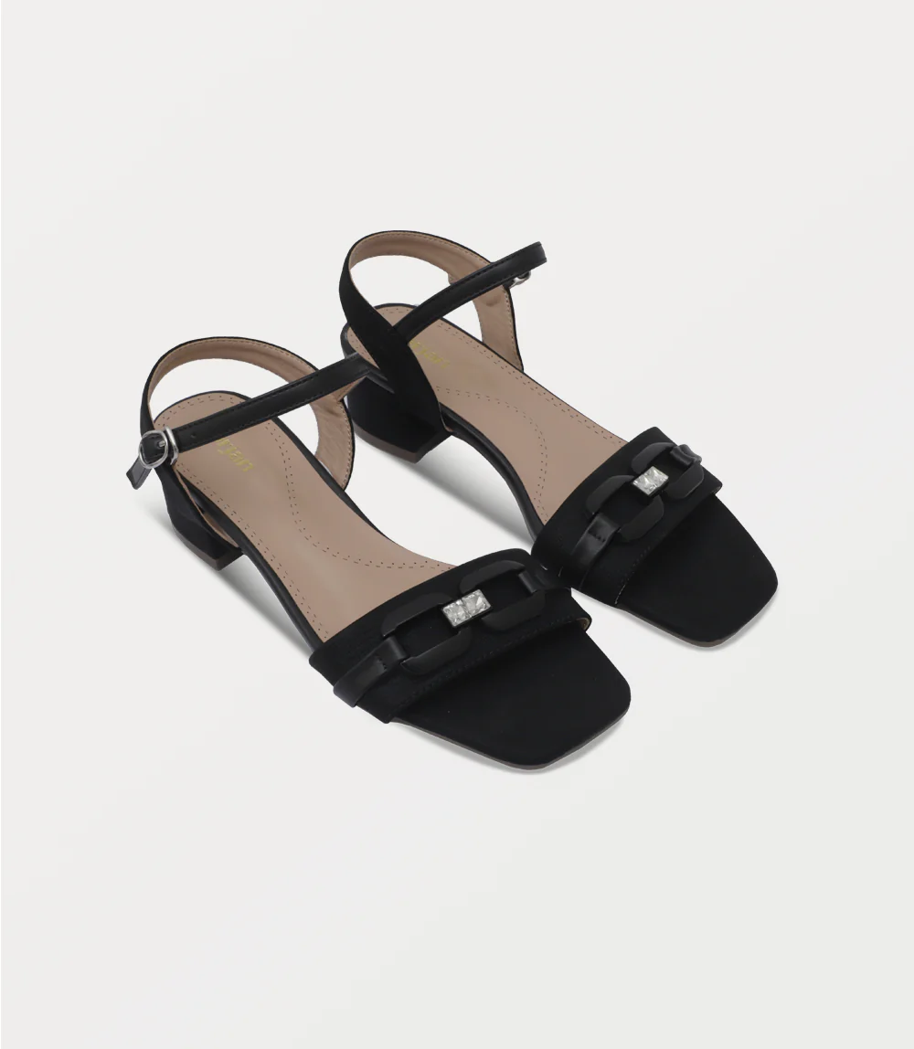 Women Sandal Heels-BLACK - Image 2