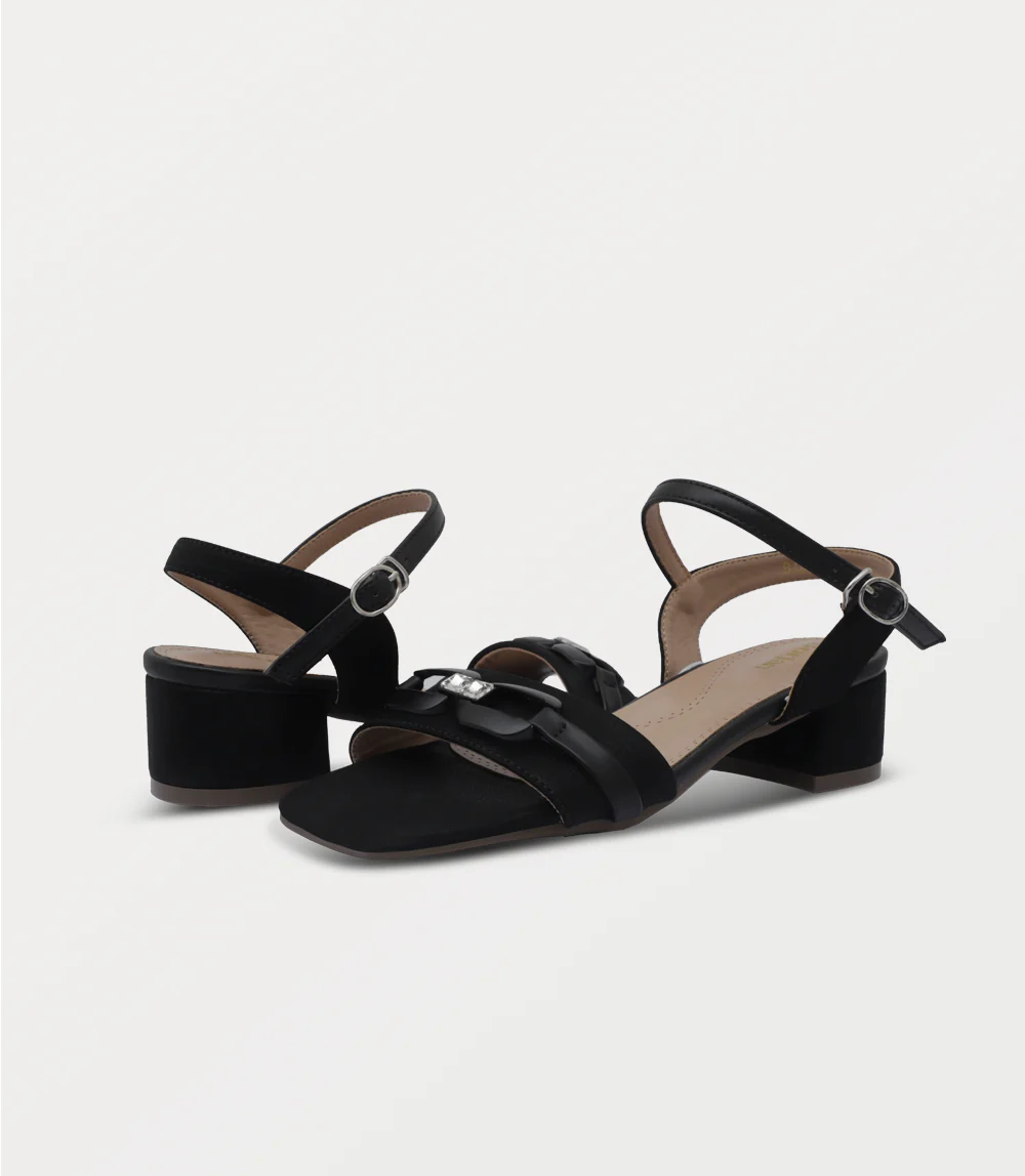 Women Sandal Heels-BLACK - Image 3