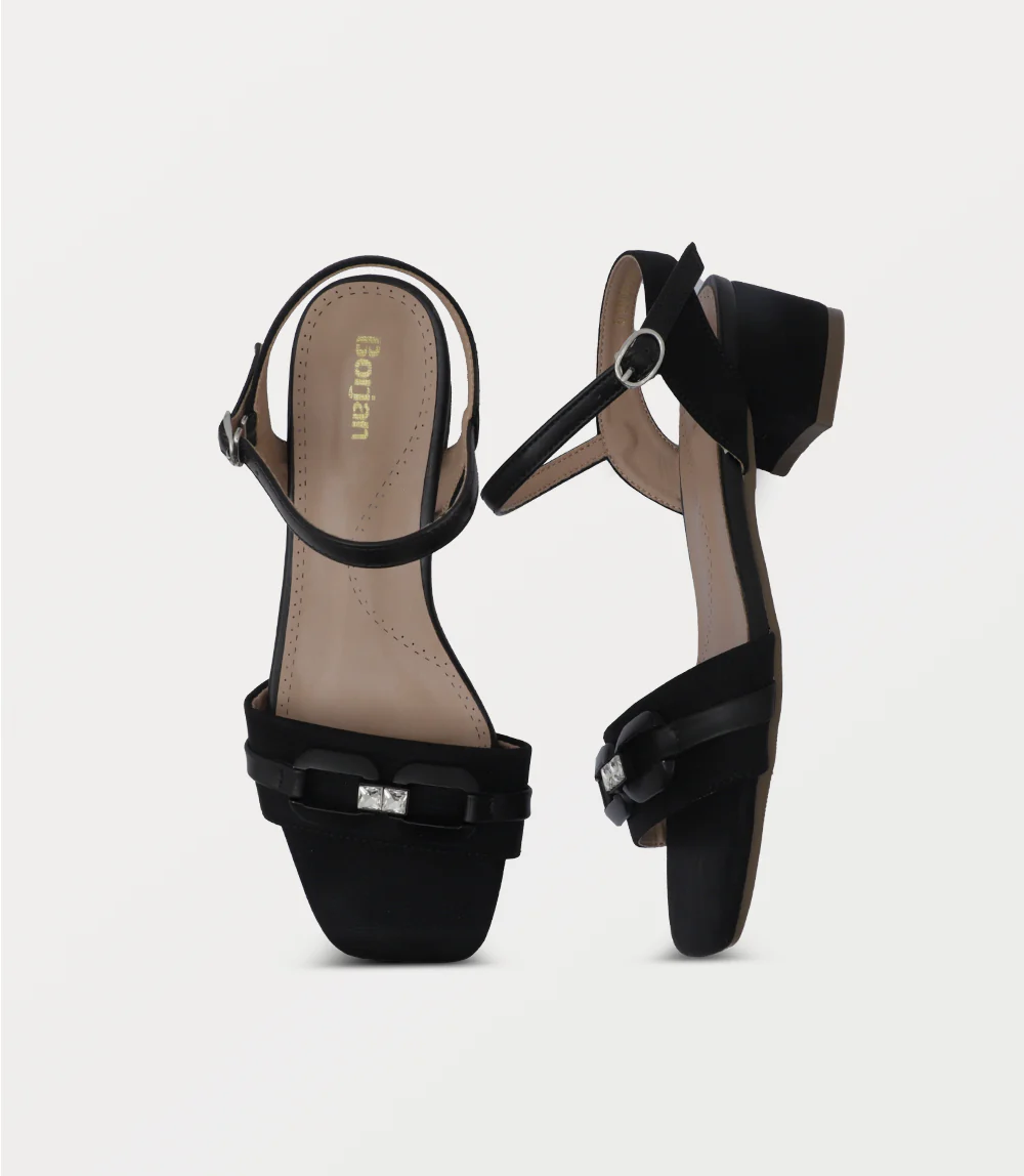 Women Sandal Heels-BLACK - Image 4