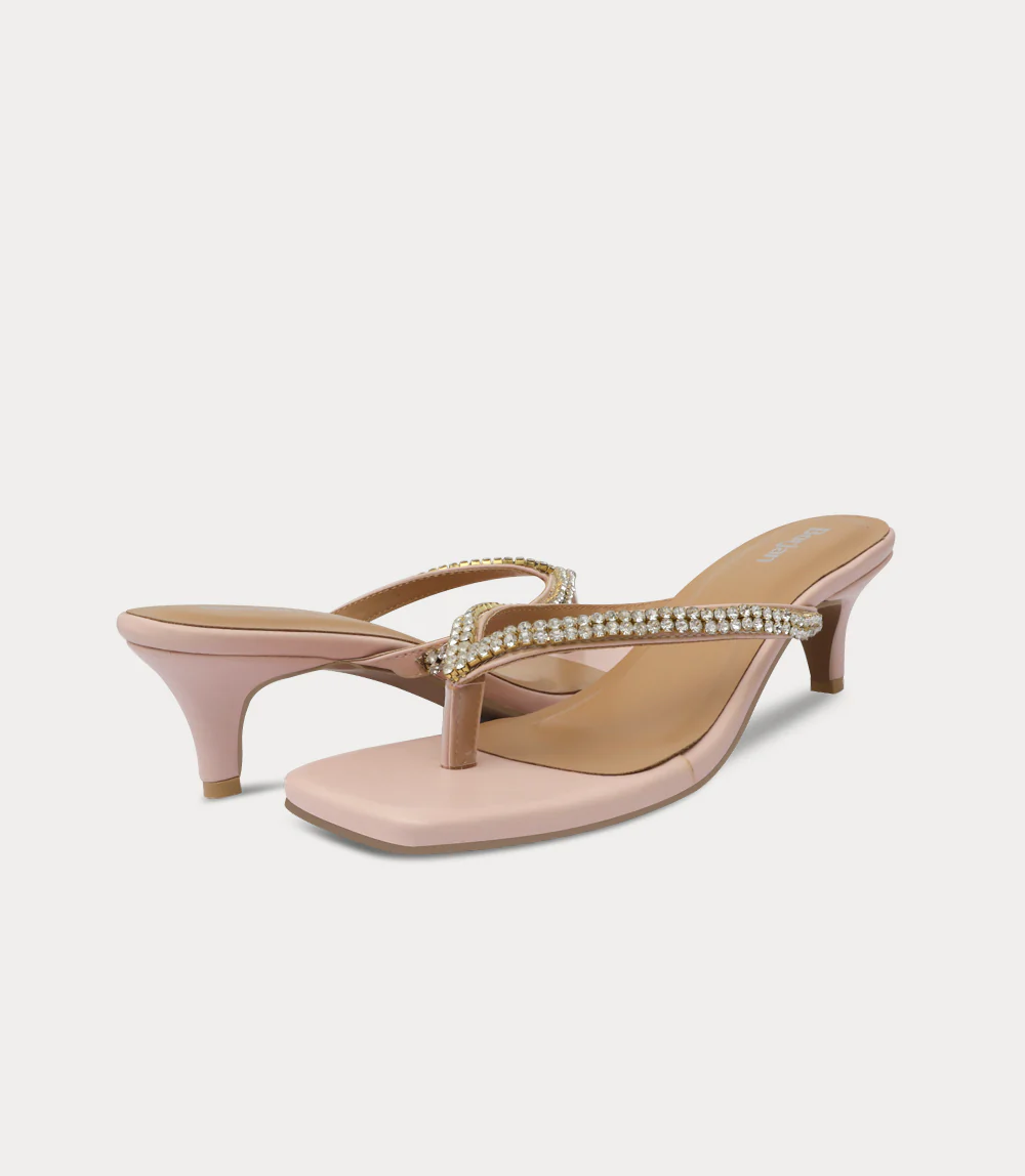 Women Chappal Heels-TEA PINK - Image 3
