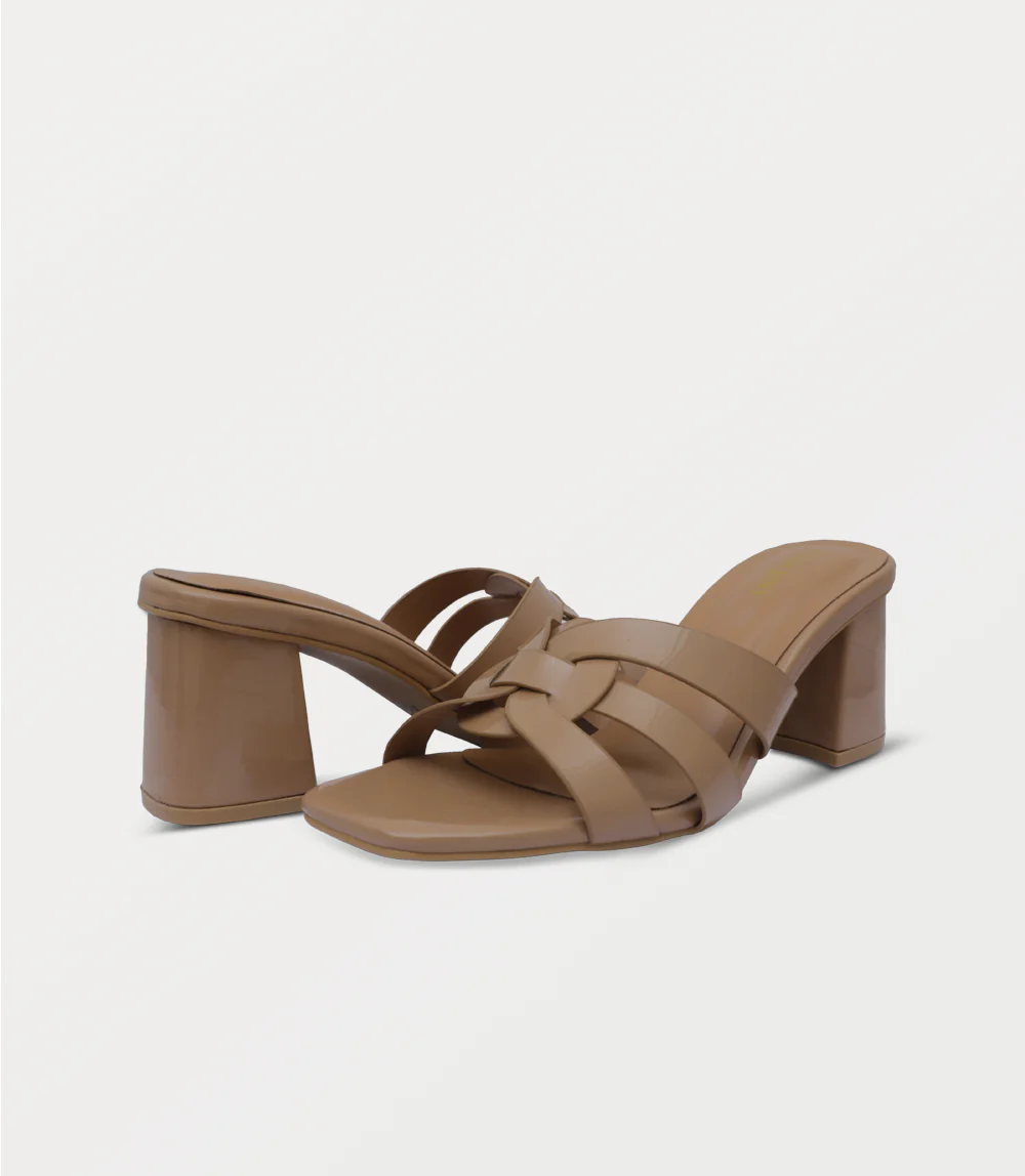 Women Slipper Heels-KHAKI - Image 3