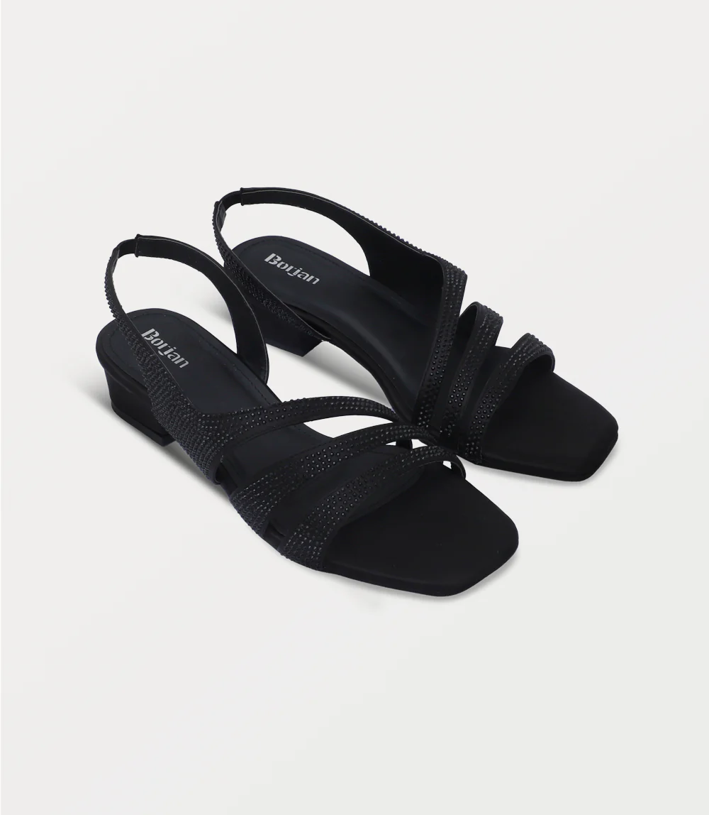 Women Sandal Heels-BLACK - Image 2