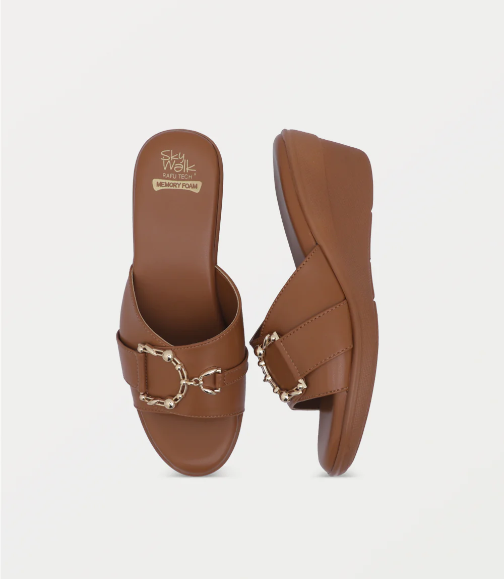Women Platform Slipper-TAN - Image 4