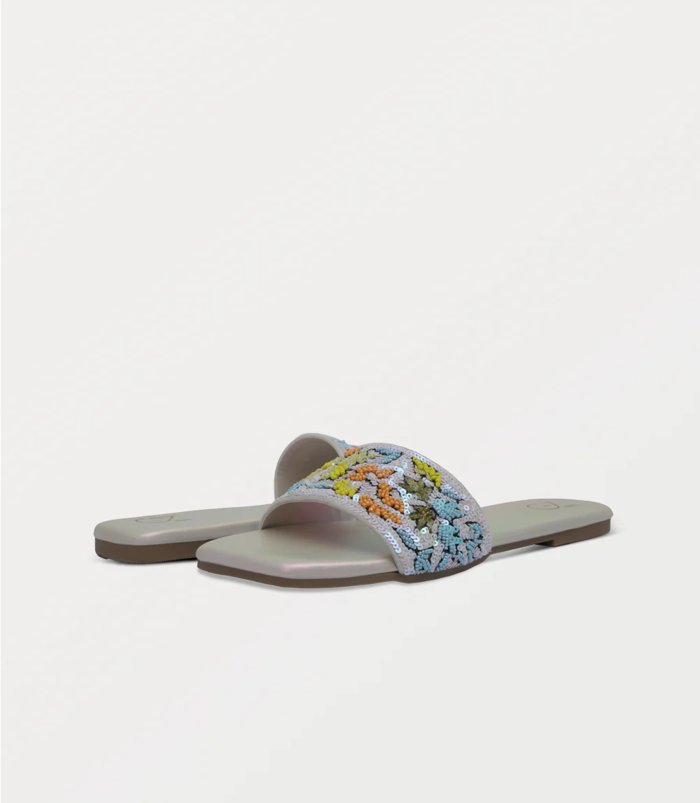 Women Slipper-PEARL/WHITE - Image 3