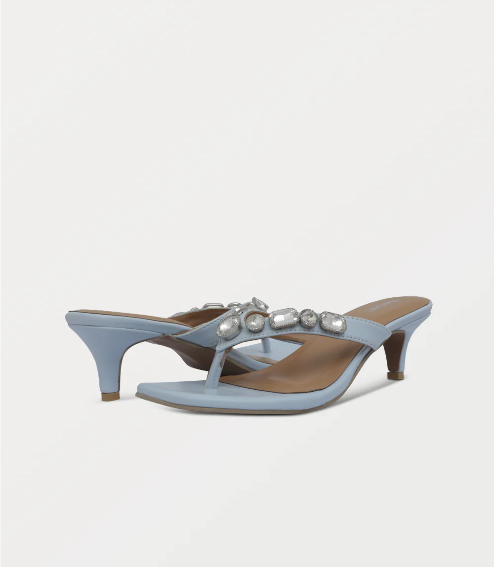 Women Chappal Heels-ICE BLUE - Image 3
