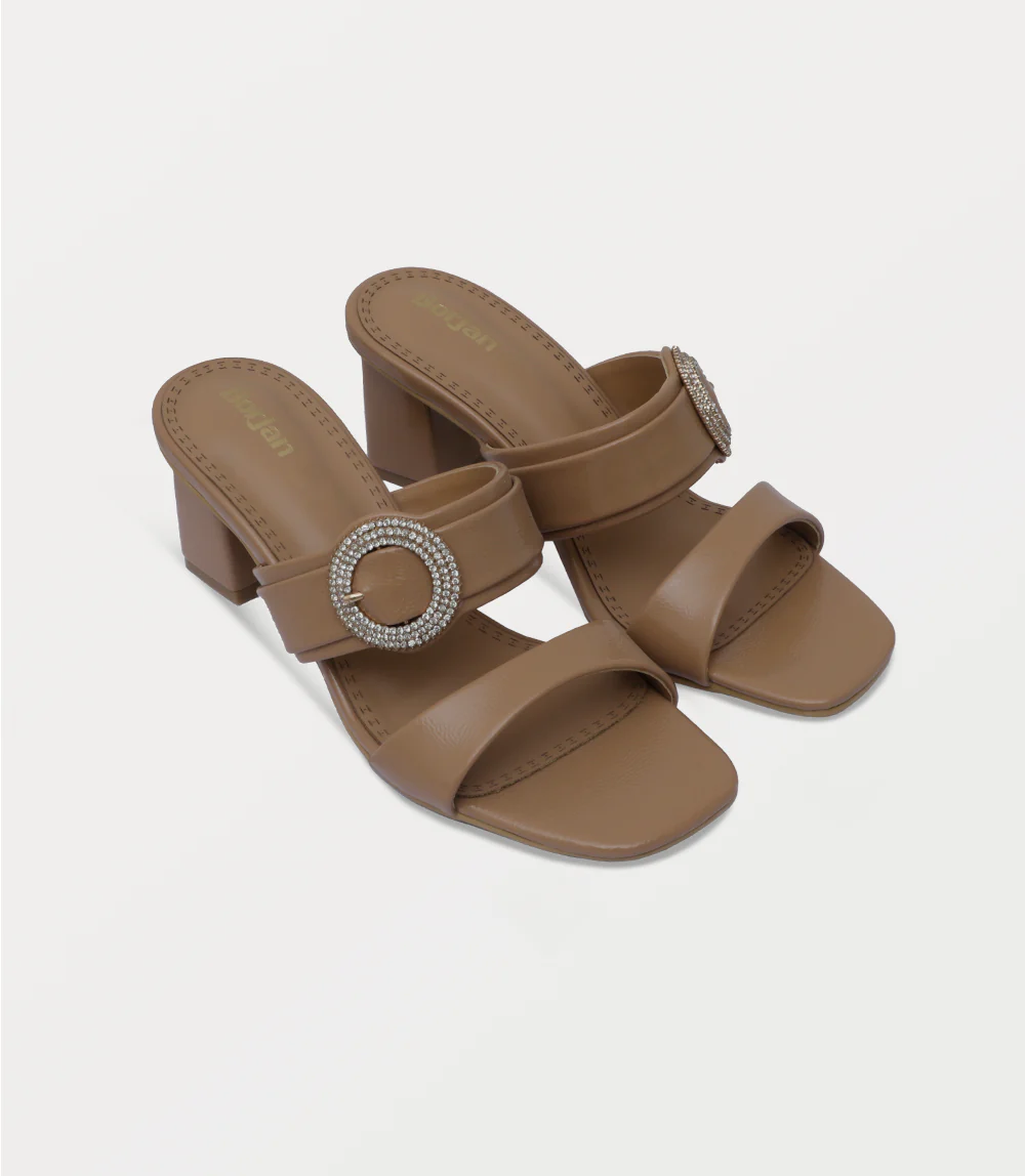 Women Slipper Heels-KHAKI - Image 2