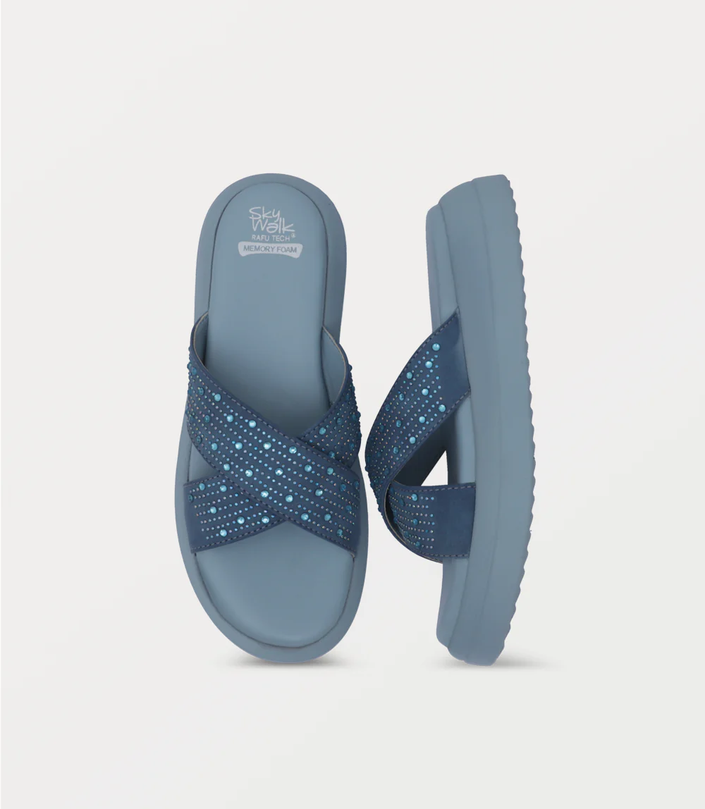 Women Comfort Slipper-BLUE - Image 4