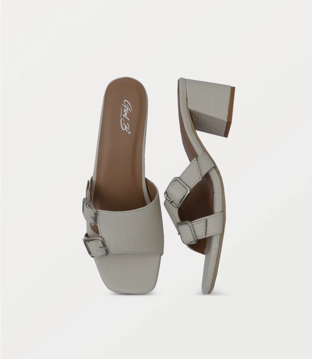 Women Slipper Heels-IVORY - Image 4