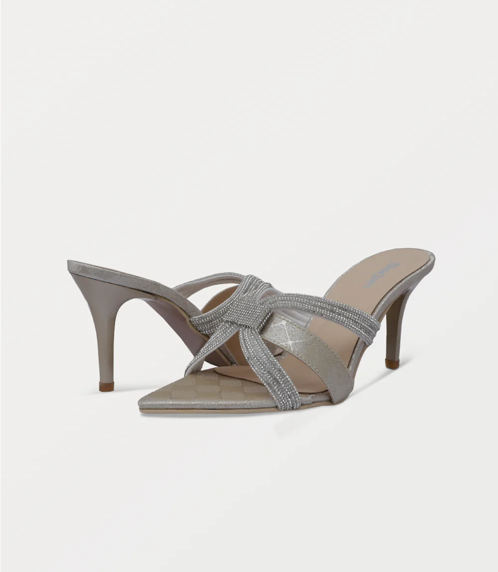 Women Slipper Heels-GOLDEN - Image 3