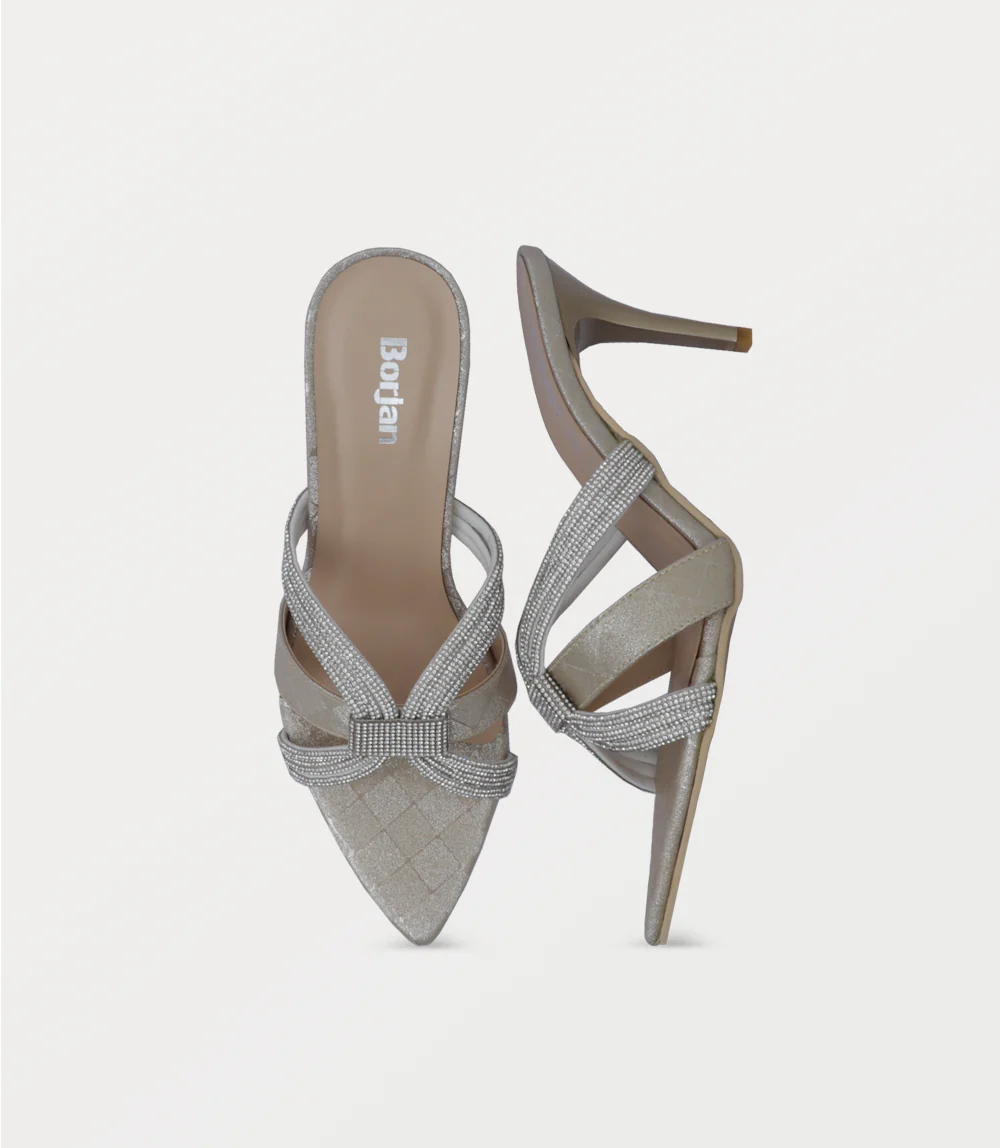 Women Slipper Heels-GOLDEN - Image 4