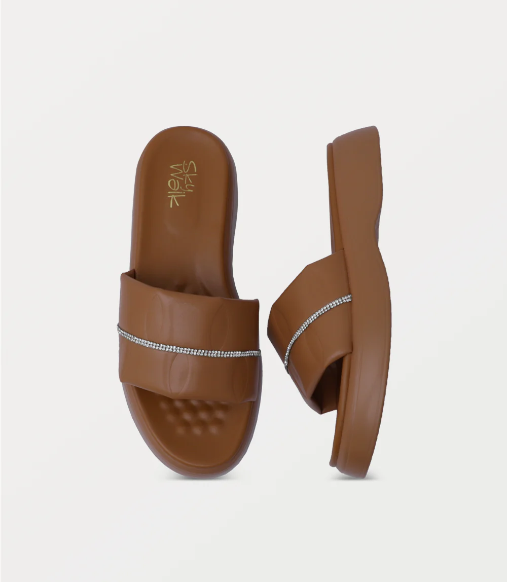 Women Comfort Slipper-TAN - Image 4