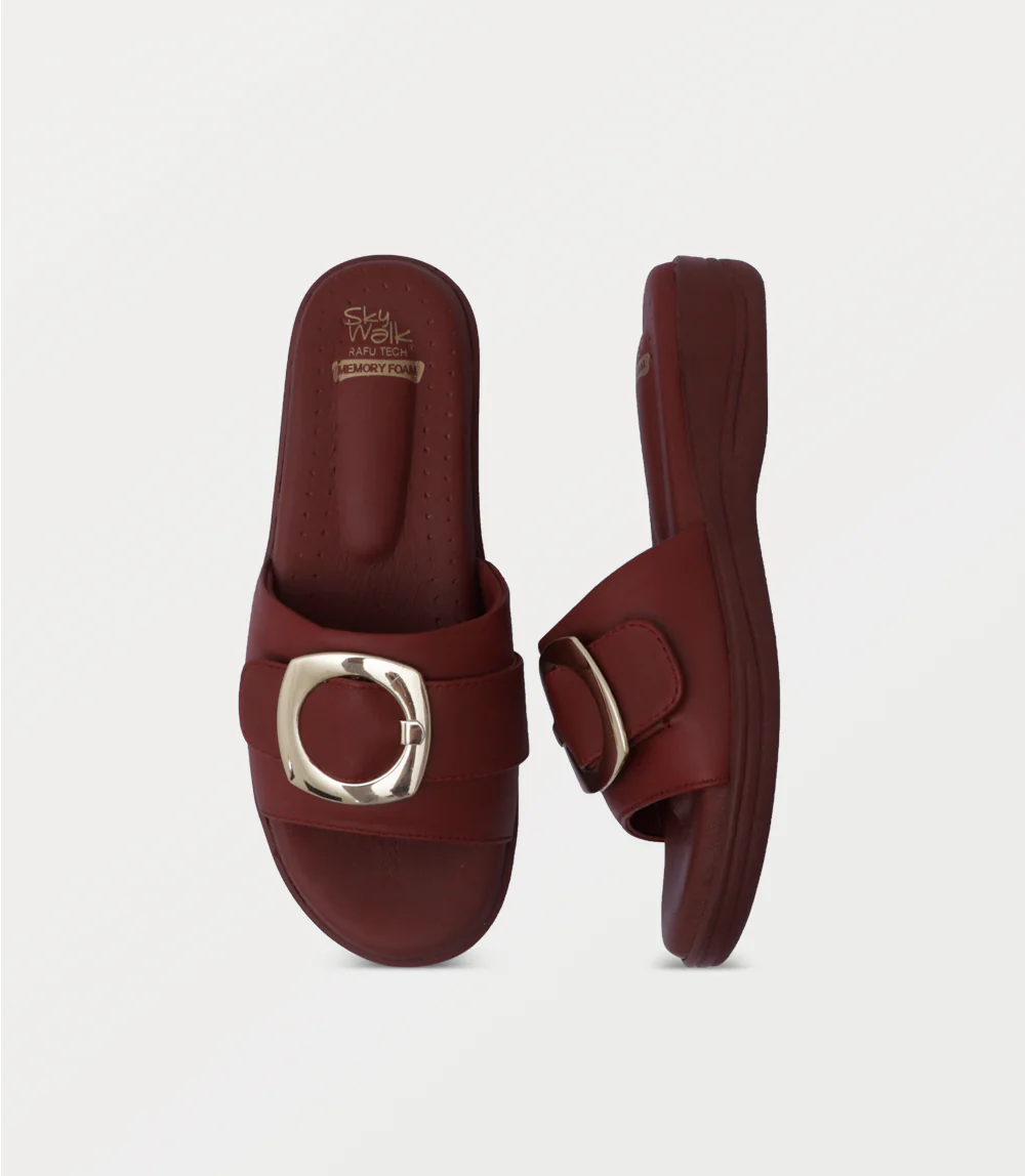 Women Comfort Slipper-MAROON - Image 4