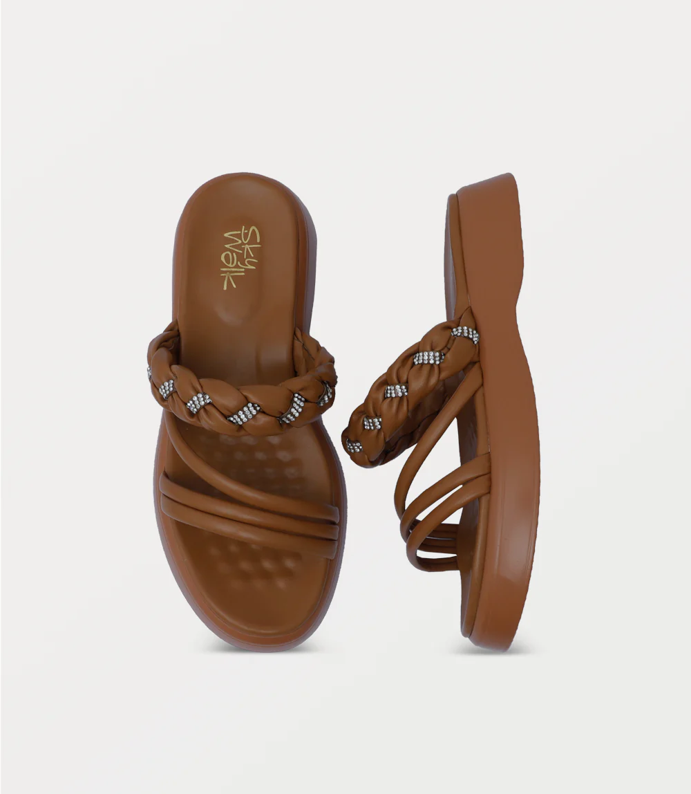 Women Comfort Slipper-TAN - Image 4